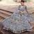 Grey embroidered net semi stitched Bridal lehenga