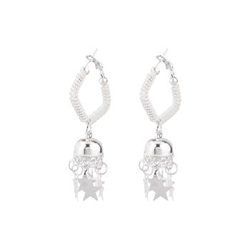 Silver zircon   earrings 1
