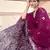 Wine sequins embroidered net semi stitched Bridal lehenga