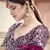 Wine sequins embroidered net semi stitched Bridal lehenga
