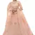 Peach embroidered net semi stitched Bridal lehenga