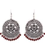 Maroon zircon   earrings