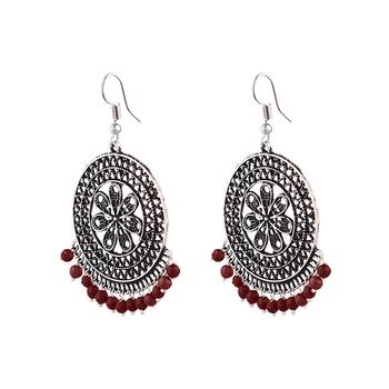 Maroon zircon   earrings 2