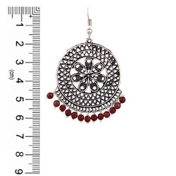 Maroon zircon   earrings 4