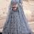 Grey embroidered net semi stitched Bridal lehenga