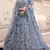 Grey embroidered net semi stitched Bridal lehenga