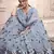 Grey embroidered net semi stitched Bridal lehenga