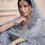 Grey embroidered net semi stitched Bridal lehenga