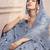 Grey embroidered net semi stitched Bridal lehenga