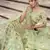 Light-green sequins embroidered net Semi Stitched Bridal Lehenga