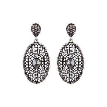 Black zircon   earrings 1