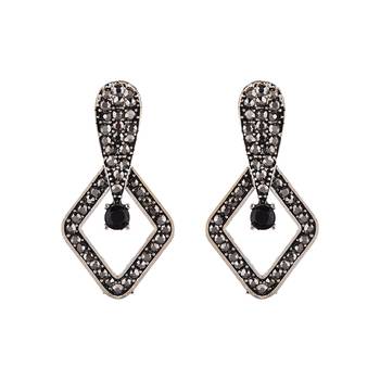 Black zircon   earrings 1