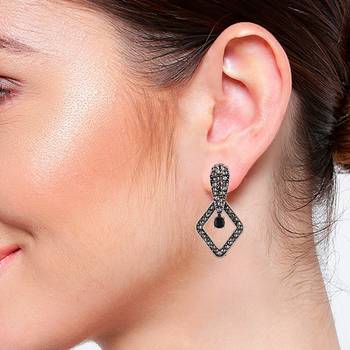 Black zircon   earrings 3
