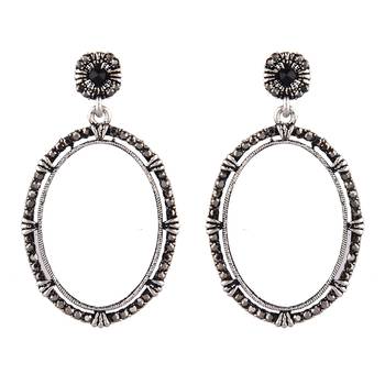 Black zircon   earrings 1