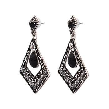 Black zircon   earrings 2