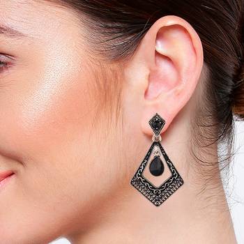 Black zircon   earrings 3