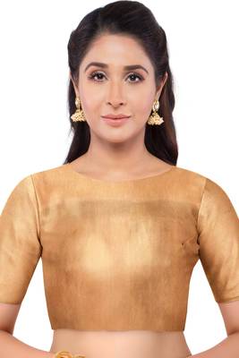 Dark orange woven pure art silk sarees saree with blouse 4