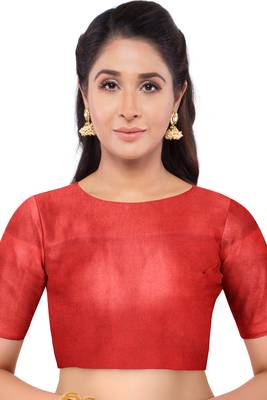 Orange woven pure art silk sarees saree with blouse 4
