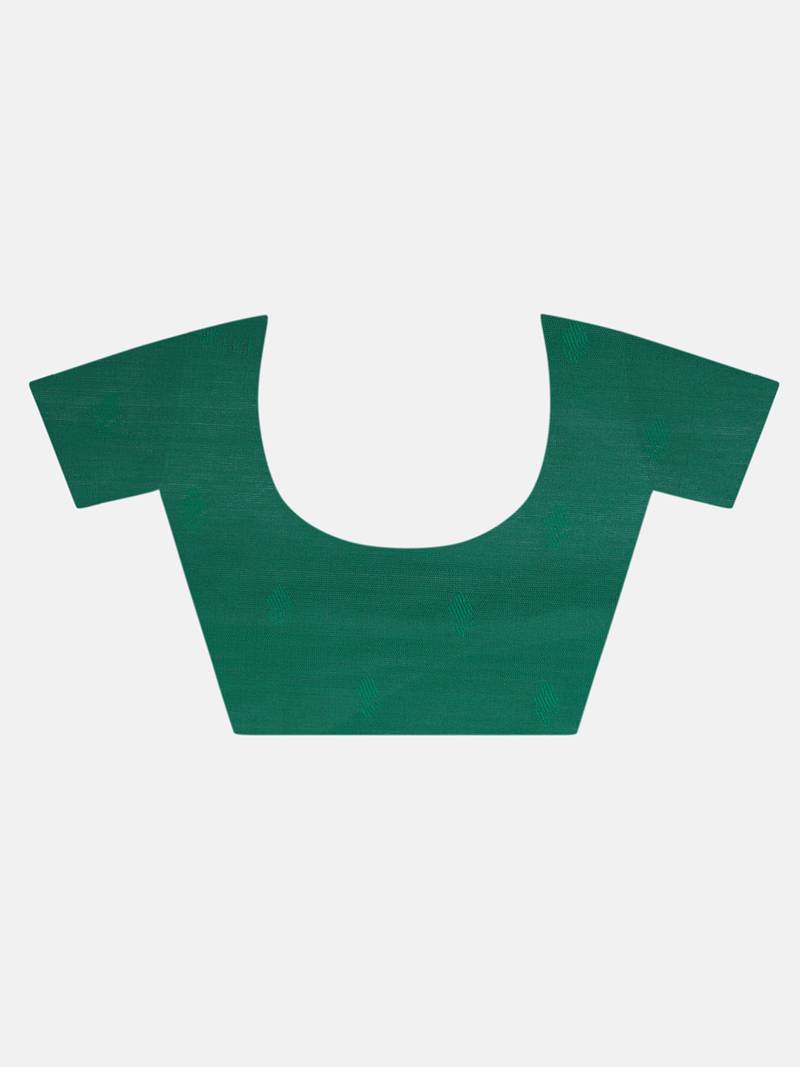 VASTRANAND Purple & Green Silk Blend Woven Design Banarasi Saree