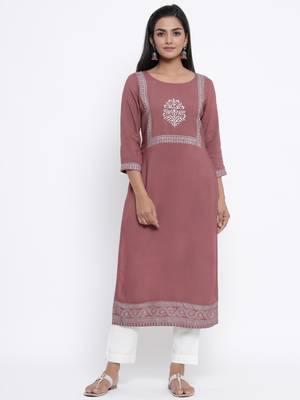 Purple woven viscose rayon palazzo-kurta 1