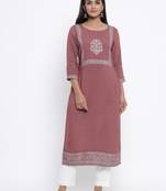 Purple woven viscose rayon palazzo-kurta