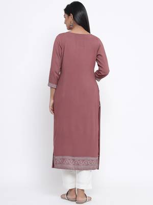 Purple woven viscose rayon palazzo-kurta 2