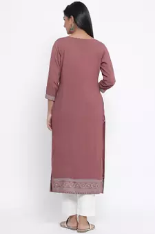 Purple woven viscose rayon palazzo-kurta
