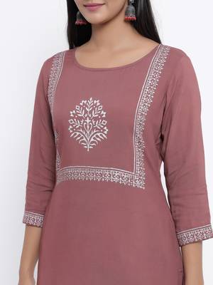 Purple woven viscose rayon palazzo-kurta 3
