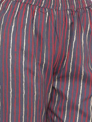 Grey woven viscose rayon kurti-trouser 4