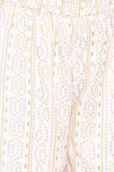 Pink woven viscose rayon kurti-trouser