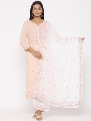 Pink woven viscose rayon palazzo-kurta 1