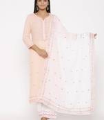 Pink woven viscose rayon palazzo-kurta