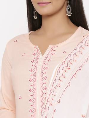 Pink woven viscose rayon palazzo-kurta 3