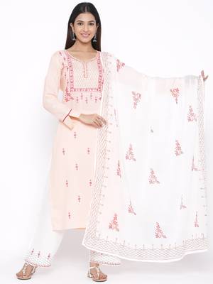 Pink woven viscose rayon palazzo-kurta 1