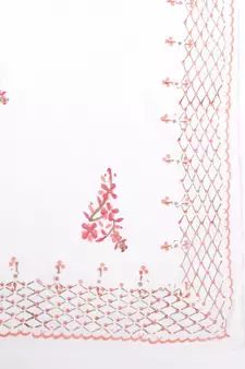 Pink woven viscose rayon palazzo-kurta