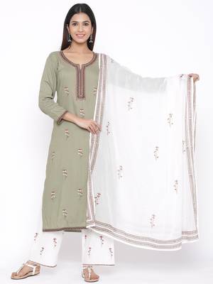 Grey woven viscose rayon palazzo-kurta 1