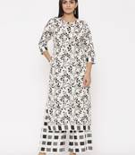 Grey woven viscose rayon palazzo-kurta