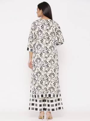 Grey woven viscose rayon palazzo-kurta 2