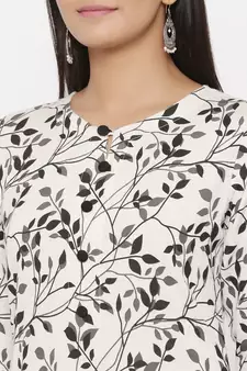 Grey woven viscose rayon palazzo-kurta