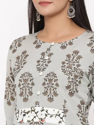 Grey woven viscose rayon palazzo-kurta 3