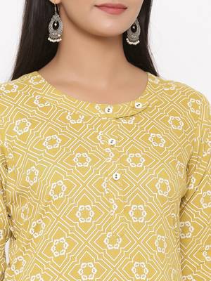 Yellow woven viscose rayon palazzo-kurta 3