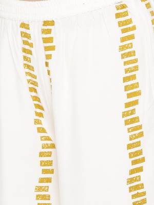 Yellow woven viscose rayon palazzo-kurta 4
