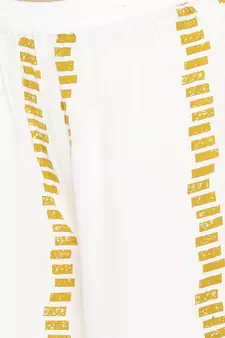 Yellow woven viscose rayon palazzo-kurta
