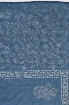 Blue woven viscose rayon palazzo-kurta