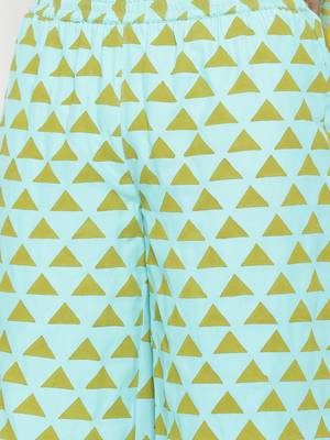 Green woven viscose rayon palazzo-kurta 4