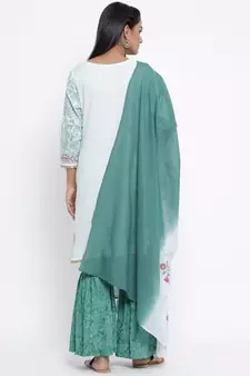 Green woven viscose rayon palazzo-kurta
