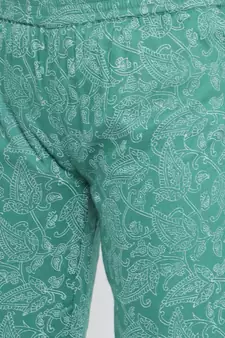 Green woven viscose rayon palazzo-kurta