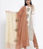 Brown woven viscose rayon palazzo-kurta