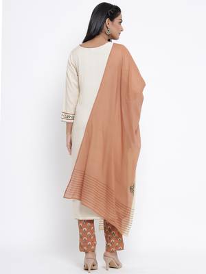 Brown woven viscose rayon palazzo-kurta 2