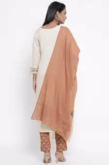 Brown woven viscose rayon palazzo-kurta